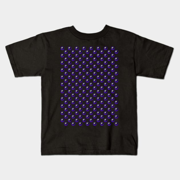 Yin Yang Design - Purple Color Pattern Kids T-Shirt by The Black Panther